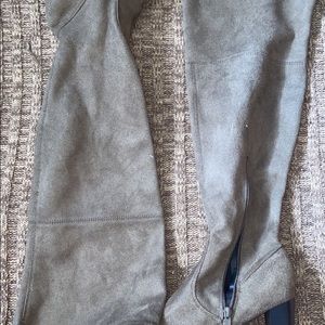 Olive green knee high boots